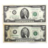 Series 1976 and 2003 A Two Dollar Notes
