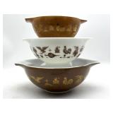 Pyrex Early American Cinderella Mixing Bowls -