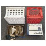 Leaf Blower, 30m Measuring Tape, Plastic Crates,
