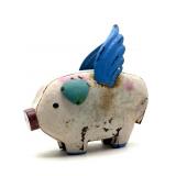 Pig with Wings Metal Decor 11ï¿½ x 10ï¿½
