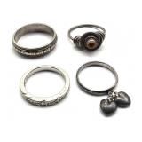(2) ï¿½925ï¿½ Marked and (2) Unmarked Rings- two in