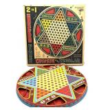 Vintage Chinese Checkers Tin Board Game with Box