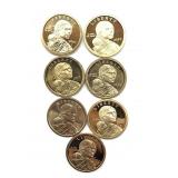(7) 2000 Sacagawea Dollars - some appear to be