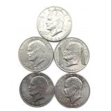 (5) 1971 Eisenhower Dollars