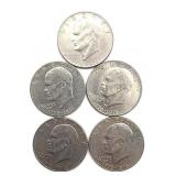 (5) 1976 Eisenhower Dollars