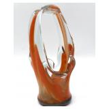Vintage Art Glass Basket 3ï¿½ x 3ï¿½ x 6.75ï¿½