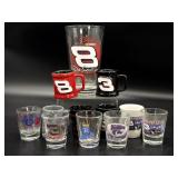 NASCAR Glass Cup and Shotglasses