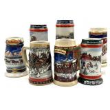 (7) Budweiser Holiday Steins 7ï¿½- two have