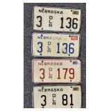 Nebraska Dealer License Plates - all have bent