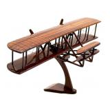 Wood Biplane with Stand 19.5" x 8" x 9"-