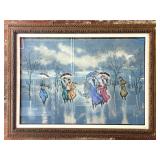 "Rainy Day" by Zina Roitman Serigraph, Framed 33"