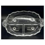 Fostoria Baroque Handled Divided Serving Dish 12"