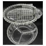 (2) Vintage Divided Serving Dishes 10" and