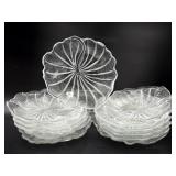 (12) Vintage Lily Pons Pattern Glass Plates 6"