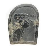 Antique/Vintage Carved Stone Tablet 4.5" x 5.75"
