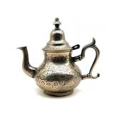 Vintage Etched Metal Teapot 6.5"