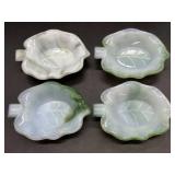(4) Vintage Akro Agate Ashtrays 4" x 3" x 1"