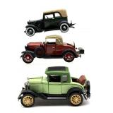 (3) Metal and Plastic Models of Antique Cars 5"