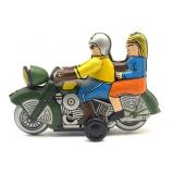 Couple on Motorcycle Tin Toy 4.5" x 3"- missing