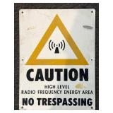 Caution High Level Radio Frequency Metal Sign 18"