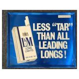 L&M Cigarettes Metal Sign 21.5" x 17.5"