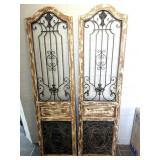 (2) Decorative Wood and Metal Panels 19.5" x 72"