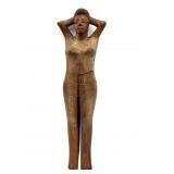 Vintage Carved Wood Lady Nutcracker 13"