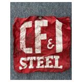 Vintage CF&I Steel Flag 15.5" x 15.5"- small