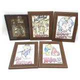 Vintage Fish Prints and Framed Metal Decor 8" x