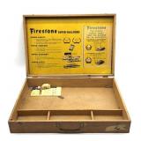 Vintage Firestone Wood Salesman Chest 18.5" x