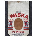 Vintage Waska Potato Sack 15" x 25"- paper