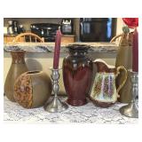 Wood and Ceramic Vases and Candlesticks -