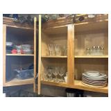 Contents of Kitchen Cabinets, Stemware, Plates,