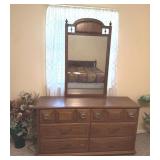 Vintage Wooden Dresser 56"x18"x30" with mirror