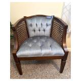 Vintage Rattan Sides Wood Occasional Chair -