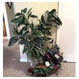 Brass Planter, 1 ft tall Plaster Pillar Plant