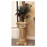 Pillar Plant Stand, Brass Vase, Metal Vase, and