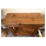 Wood Side Table 26" x 11" x 25"