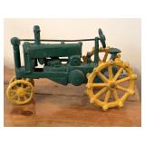 Painted Cast Iron Tractor 8"