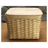 Longaberger Basket with Wood Lid 16" x 12" x