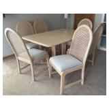 Vintage Blonde Wood Table with (6) Matching