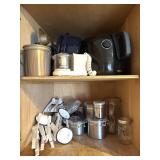 Metal Kitchen Canisters, Glass Pitcher, Bag