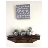 Metal Wall Hanging Shelf, Seashell, Wall Art, and