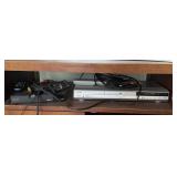 Toshiba DVD Player, Sony BluRay Player, and Roku