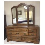 Vintage Broyhill Dresser with Mirror Attached