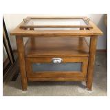 Side Table (missing glass top) with Wood and
