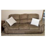 Tan Suede Hide-a-Bed Couch - 88