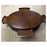 Wooden Oval Coffee Table With Drawers 46"x27"x18"
