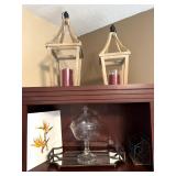 Cross Lidded Glass Chalice, Candle Holders, Metal