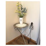 Metal Side Table, Metal Wall Hanging Decor, and